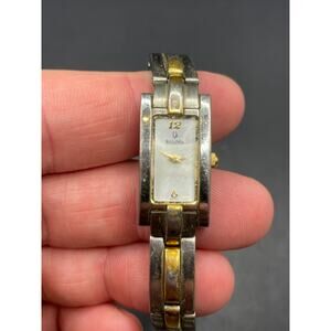 Vintage Bulova Watch Women's Analog 2003 Two Tone C865091 14mm 7.25-7.5"